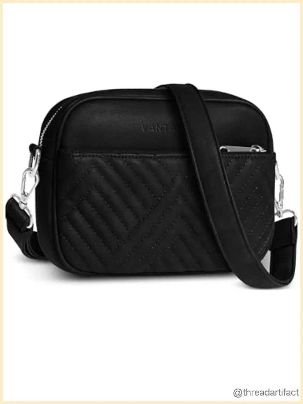 Premium Quilted Crossbody Bag with Anti-Pickpocket Clip, Faux Leather Handbag